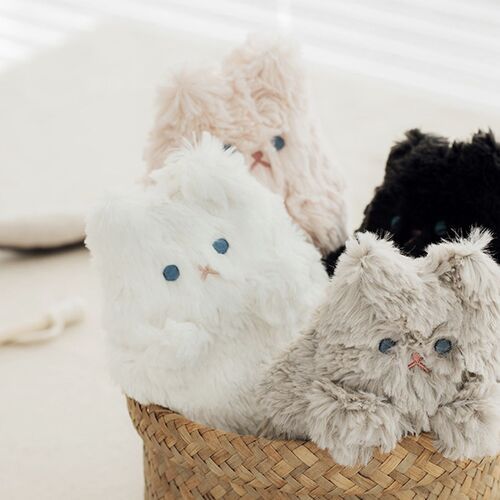 Piyo Cat Fur Zipper Clutch