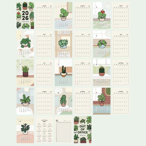 2026 Houseplant Mini Desk Calendar