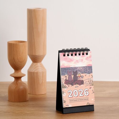 2026 Lana & Tuxedo Cat Mini Desk Calendar
