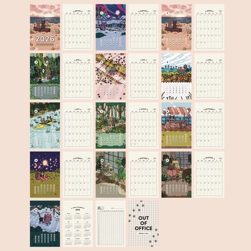 2026 Lana & Tuxedo Cat Mini Desk Calendar