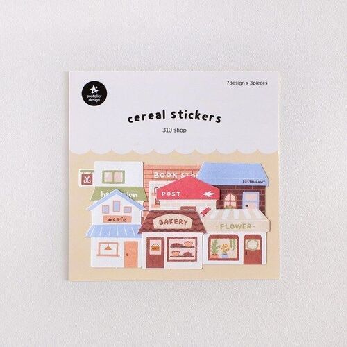 21pcs Cozy Shops Cereal Sticker Set