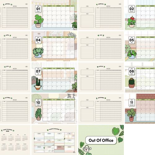 2026 Houseplant Large Spiral Calendar