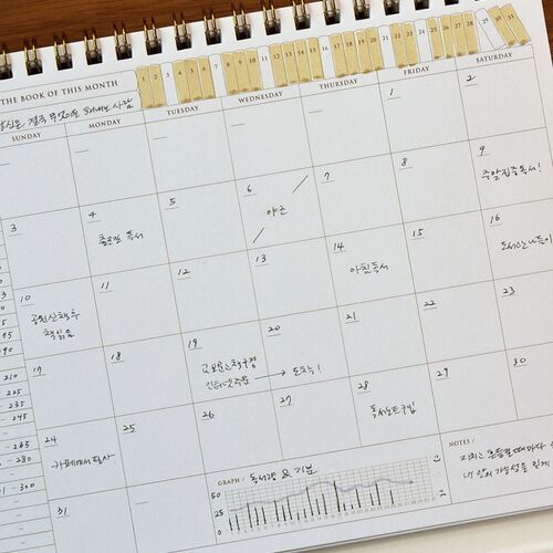 Bucket Book Tracker Calendar
