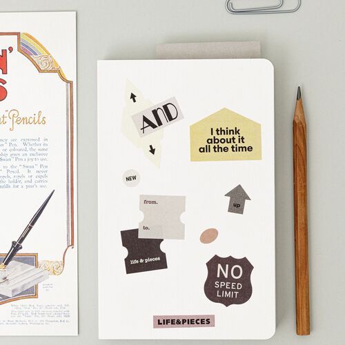 6pcs Life & Pieces Vintage Label Sticker Set - Image 7