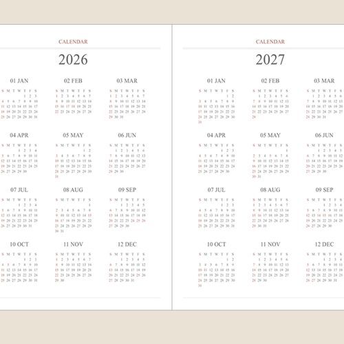 2026 Official Weekly Scheduler