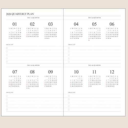 2026 Slim Official Monthly Scheduler