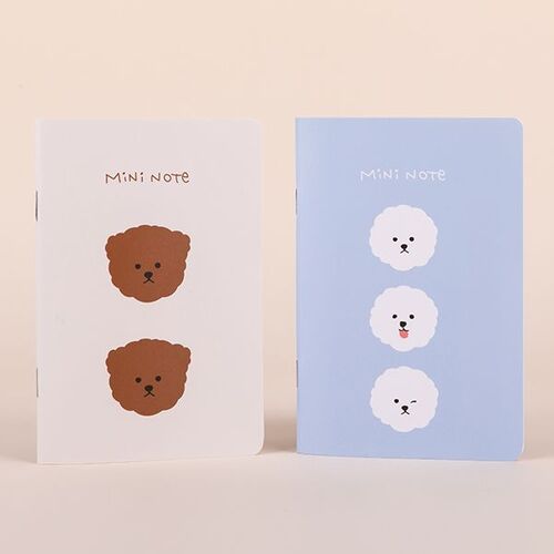2pcs Bichon & Poodle Mini Plain Notebook