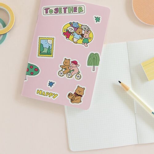 2pcs Happy Together Mini Grid Notebook