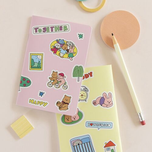 2pcs Happy Together Mini Grid Notebook - Image 8