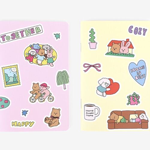 2pcs Happy Together Mini Grid Notebook - Image 3