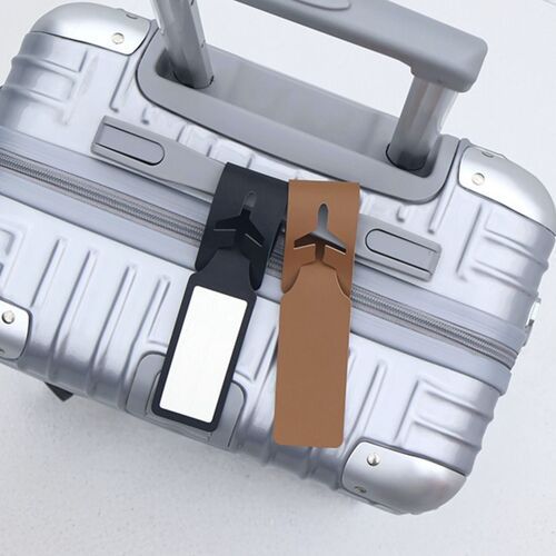 Plane Vegan Leather Luggage Tag