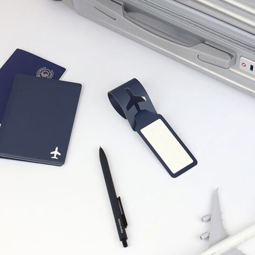 Plane Vegan Leather Luggage Tag