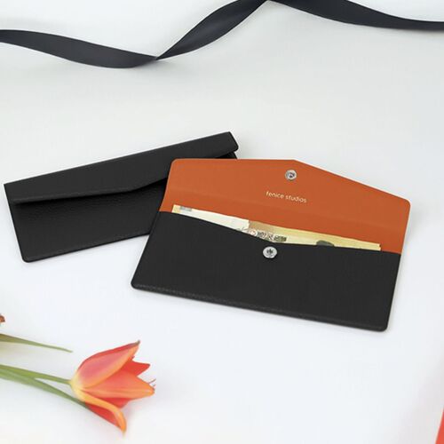 Vegan Leather Button Envelope Pouch - Image 3