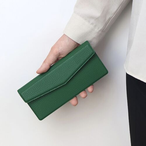 Vegan Leather Button Envelope Pouch - Image 6