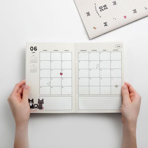 2026 Lana & Tuxedo Cat Monthly Planner - Image 2