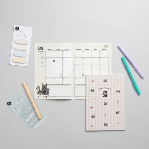 2026 Lana & Tuxedo Cat Monthly Planner - Image 4