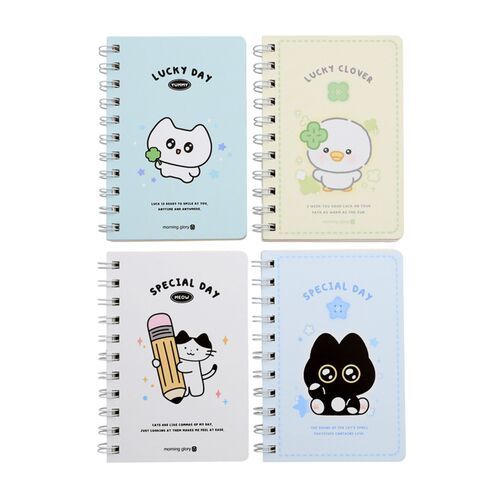 Lucky Friends Mini Spiral Lined Notebook