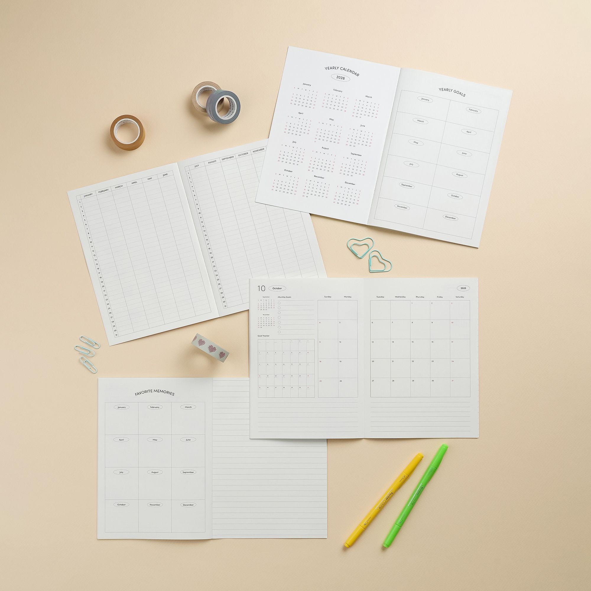 Monthly Basic MochiThings: 2026 Basic Monthly Planner