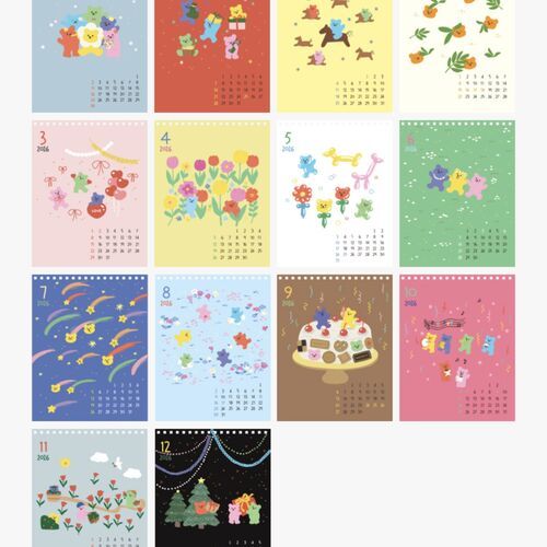2026 Jelly Bear Standing Calendar - Image 3