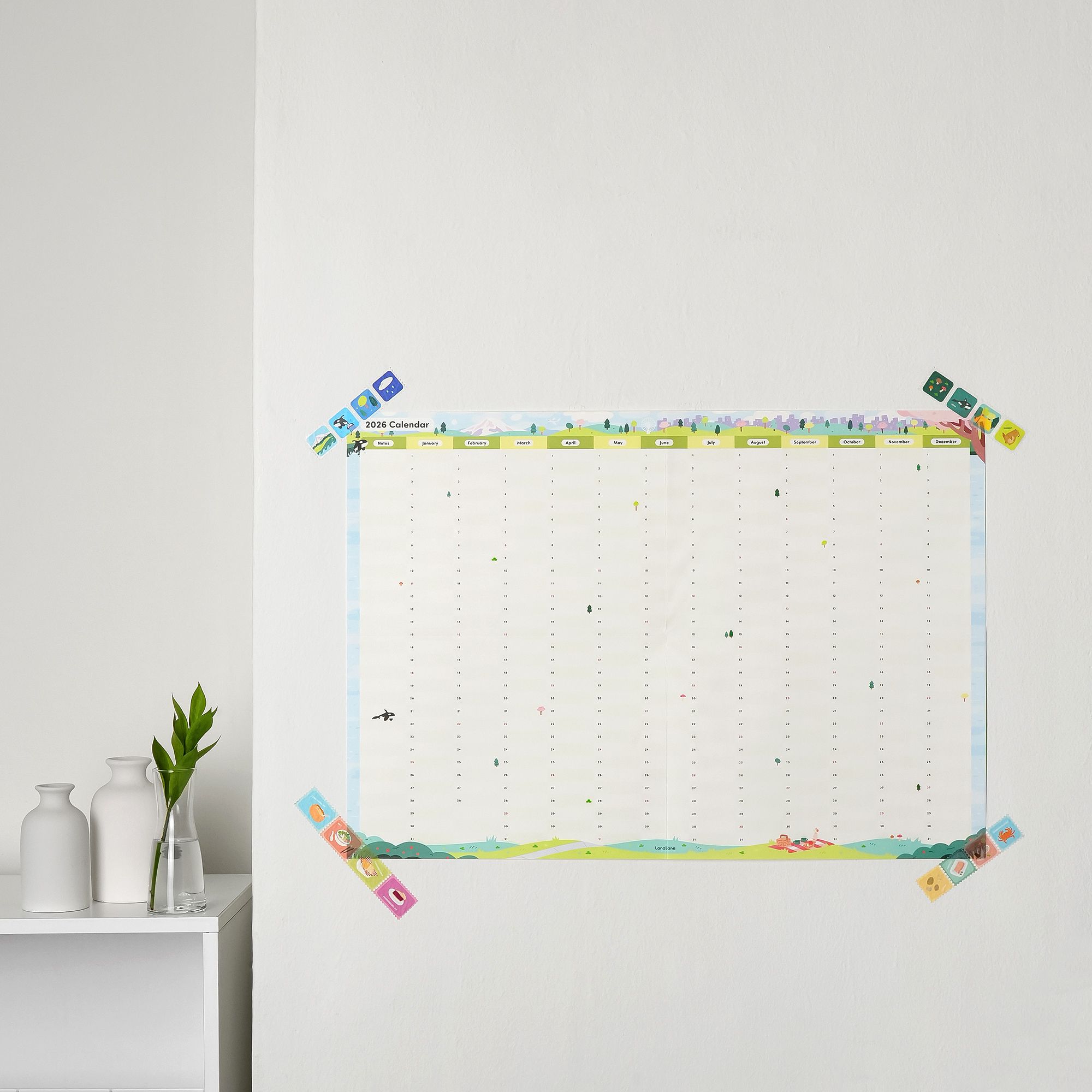 2026 Seattle Yearly Calendar Poster