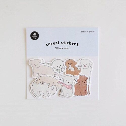 21pcs Baby Puppy Cereal Sticker Set