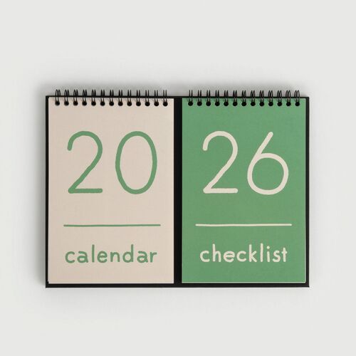 2026 Dual Desk Checklist Calendar