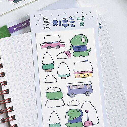 Dino & Hodu Winter Story Sticker - Image 4