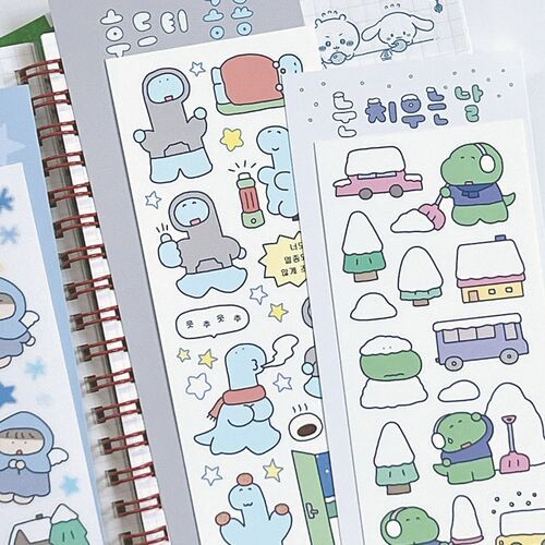 Dino & Hodu Winter Story Sticker - Image 2