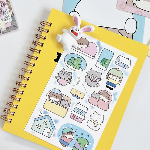 Cat and Hodu Winter Cozy Sticker