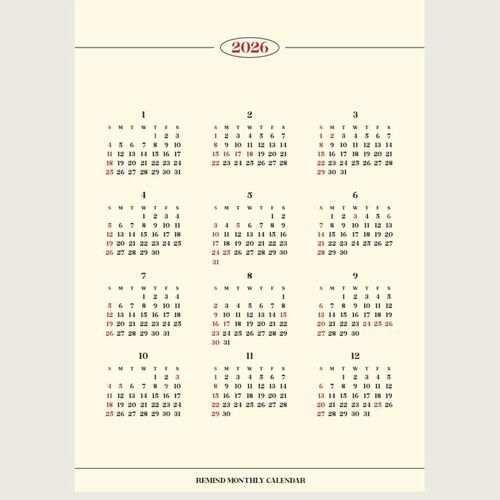 2026 XL Retro Wall Calendar - Image 14
