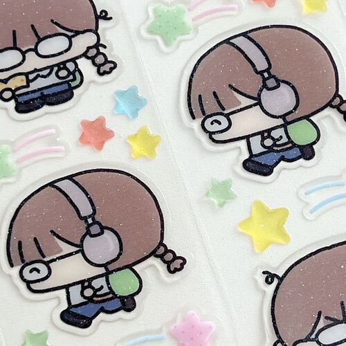 Otaku Girl Epoxy Sticker - Image 5