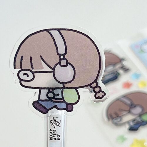 Otaku Girl Epoxy Sticker - Image 3