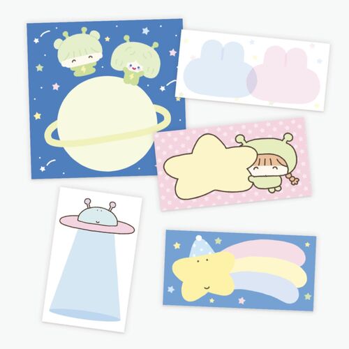 Kawaii Alien Mini Memo Pad - Image 2