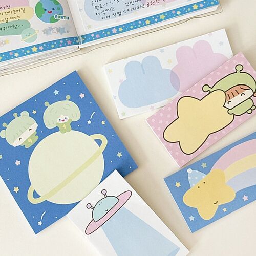 Kawaii Alien Mini Memo Pad - Image 3