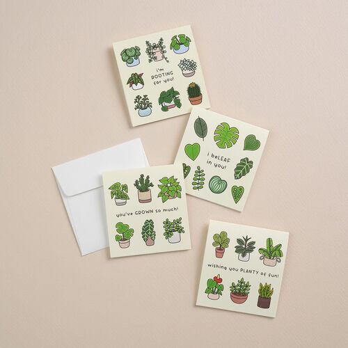 2pcs Houseplant Mini Card Set