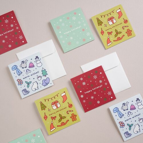 2pcs Winter Holiday Mini Card Set