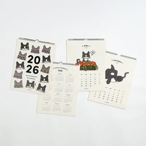 2026 Lana & Tuxedo Cat Wall Calendar - Image 4