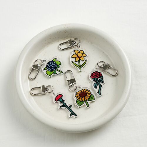 Flower Acrylic Key Ring