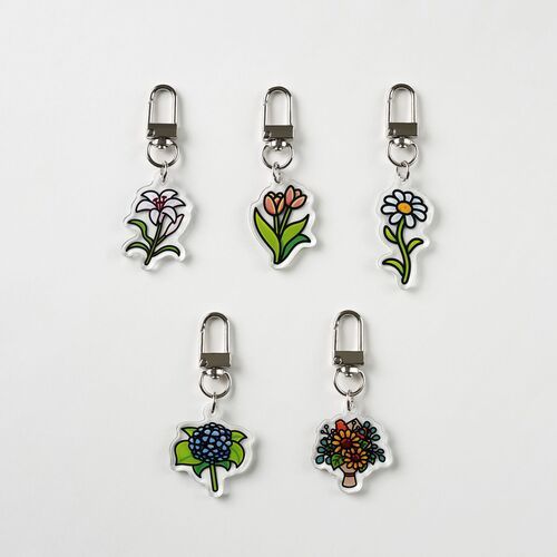 Flower Acrylic Key Ring - Image 5