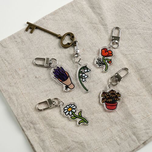 Flower Acrylic Key Ring - Image 3