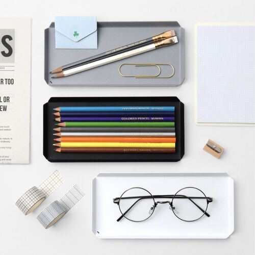 Rectangular Stainless Steel Pen Tray