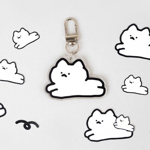 Annyang Cat Acrylic Key Ring - Image 3