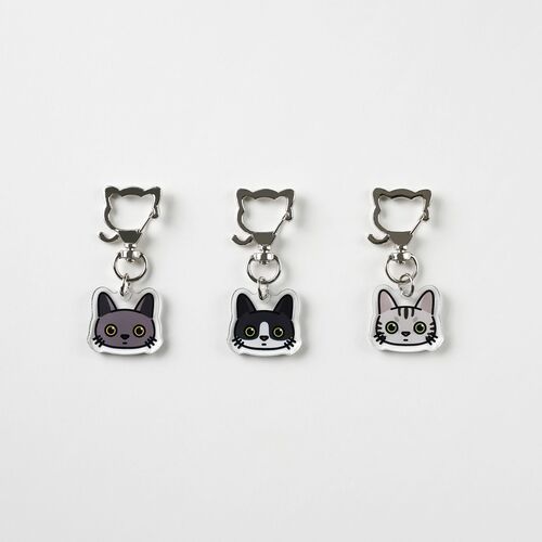 Cat Face Acrylic Key Ring - Image 5