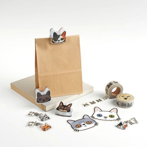 Cat Face Acrylic Key Ring - Image 12