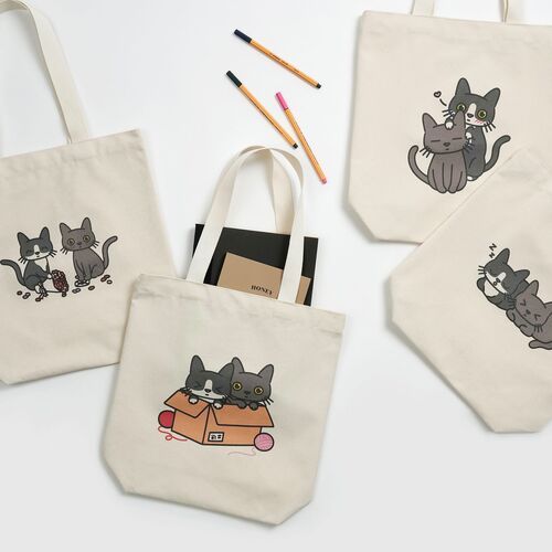 Cat Couple Tote Bag
