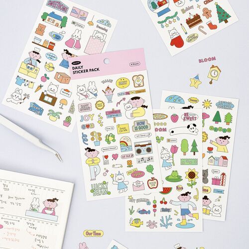 6pcs Palette Daily Sticker Set