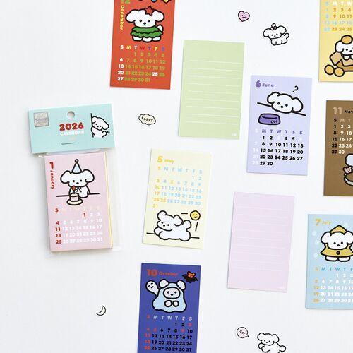 2026 Coi Puppy Mini Calendar Sheets