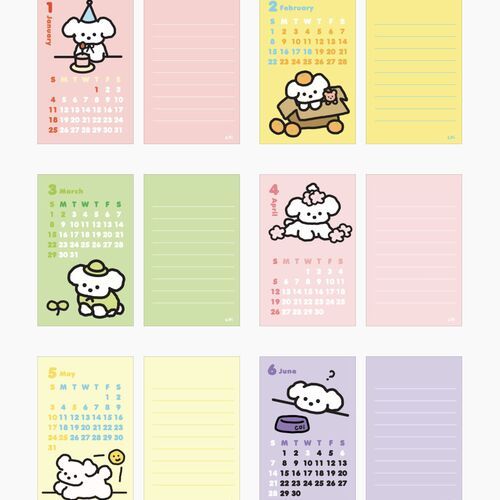 2026 Coi Puppy Mini Calendar Sheets - Image 2