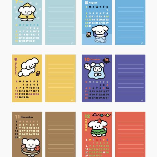 2026 Coi Puppy Mini Calendar Sheets - Image 3