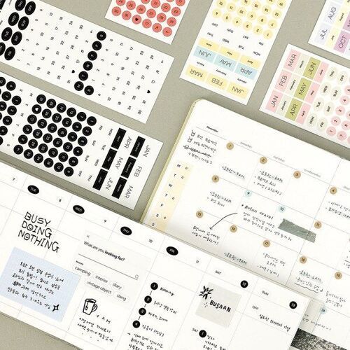 6pcs Calendar Month & Date Sticker Set - Image 13